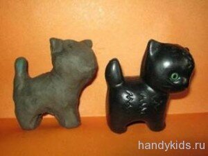  Лепка игрушки котика