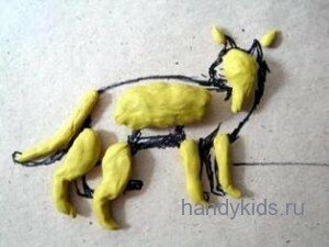  Детали кошки из пластилина