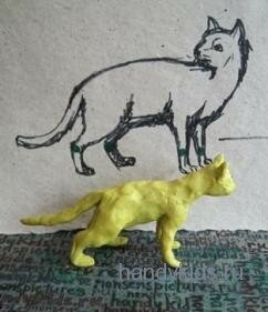  Кошка из пластилина
