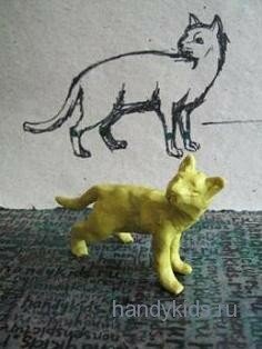  Кошка из пластилина