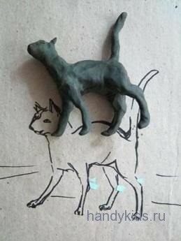  Кошка из пластилина