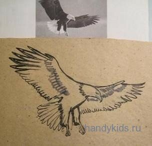 Как нарисовать летящего орла