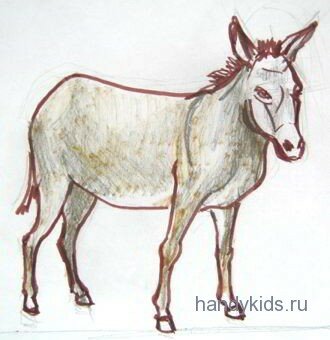  Как нарисовать осла