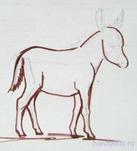 Как рисовать ослика