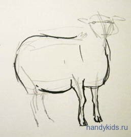 Рисуем поэтапно овечку