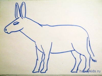 Раскраска Ослик