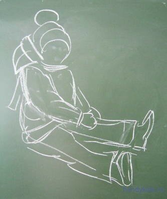 рисунок -ребёнок в зимней одежде