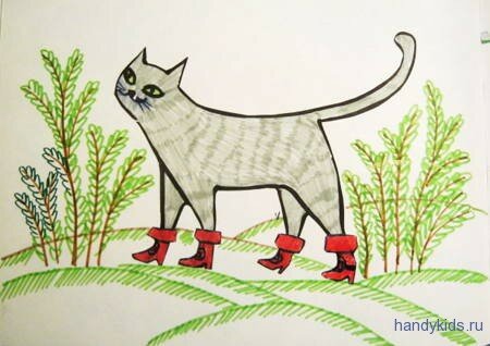 Аппликация Кот в сапогах