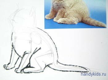 Как нарисовать котёнка поэтапно