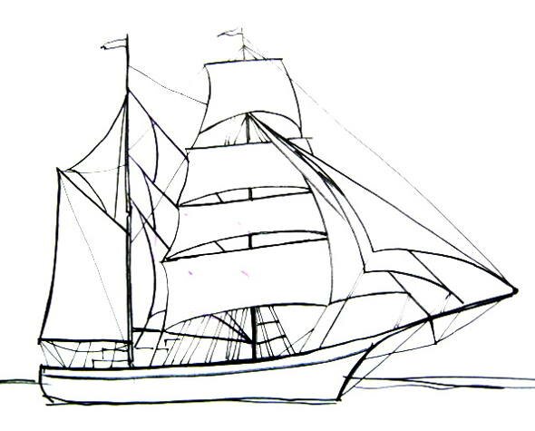 Рисунок парусник