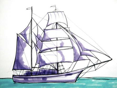 Рисунок парусника