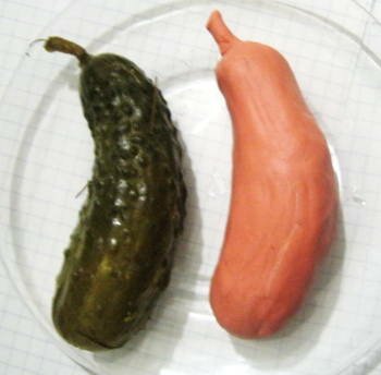 Огурец из пластилина